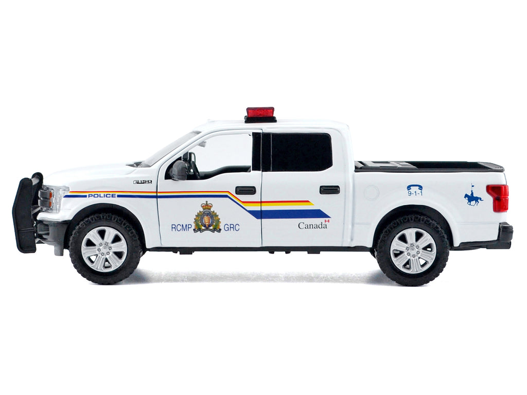 2019 Ford F-150 Lariat Crew Cab Pickup Truck "Royal Canadian Mounted Police" White with Flashing Light Bar and Front and Rear Lights and Sounds "Law Enforcement and Public Service" Series 1/27 Diecast Model Car by Motormax