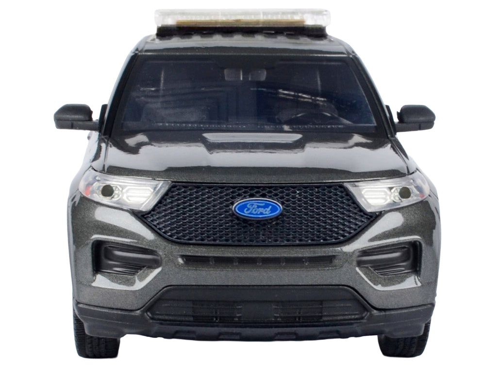2022 Ford Police Interceptor Utility Dark Gray Metallic "Builder's Kit" with Flashing Light Bar and Front and Rear Lights and Sounds 1/24 Diecast Model Car by Motormax - image 5