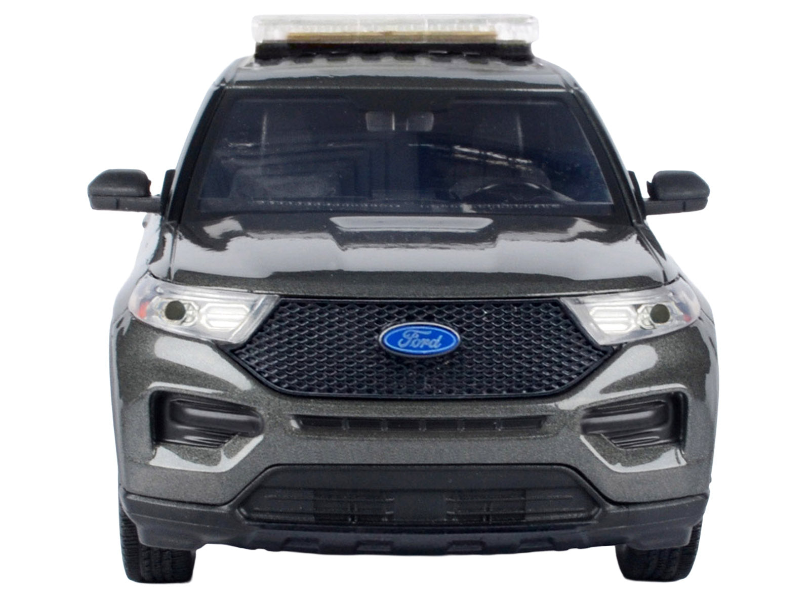 2022 Ford Police Interceptor Utility Dark Gray Metallic "Builder's Kit" with Flashing Light Bar and Front and Rear Lights and Sounds 1/24 Diecast Model Car by Motormax - image 5
