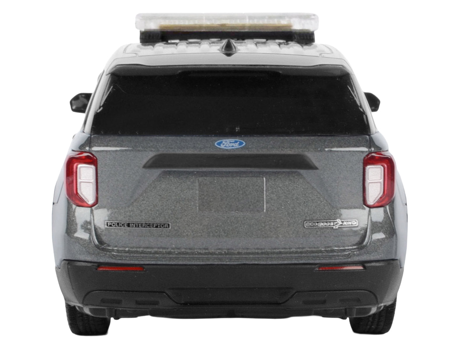 2022 Ford Police Interceptor Utility Dark Gray Metallic "Builder's Kit" with Flashing Light Bar and Front and Rear Lights and Sounds 1/24 Diecast Model Car by Motormax - image 4