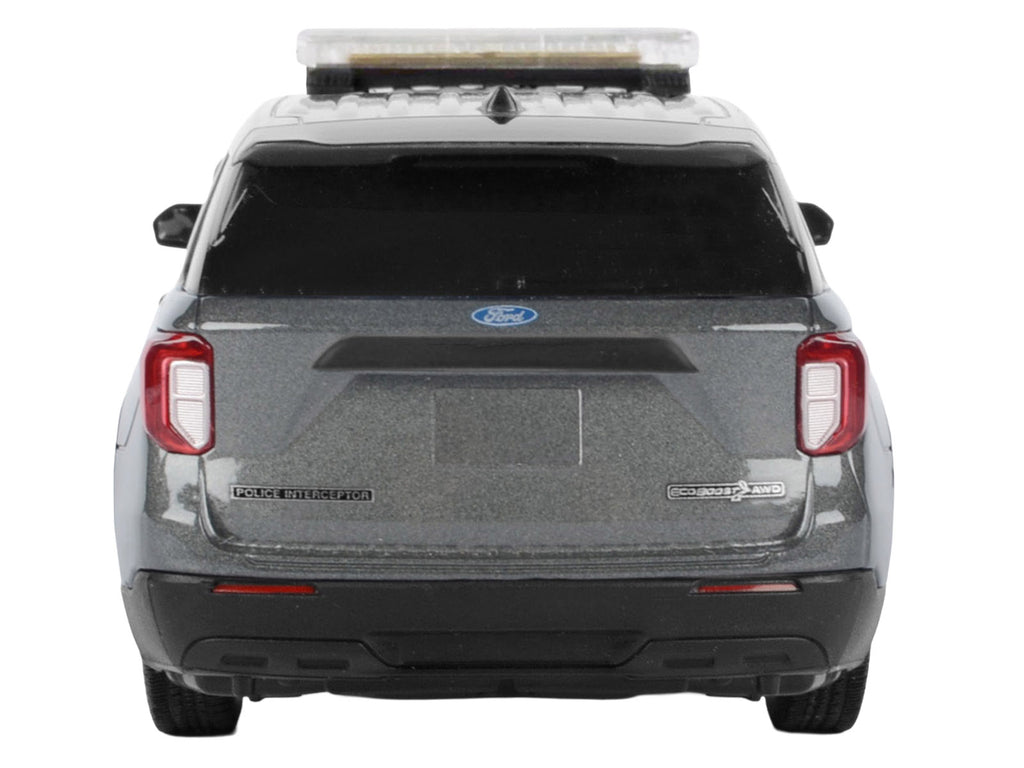 2022 Ford Police Interceptor Utility Dark Gray Metallic "Builder's Kit" with Flashing Light Bar and Front and Rear Lights and Sounds 1/24 Diecast Model Car by Motormax - image 4