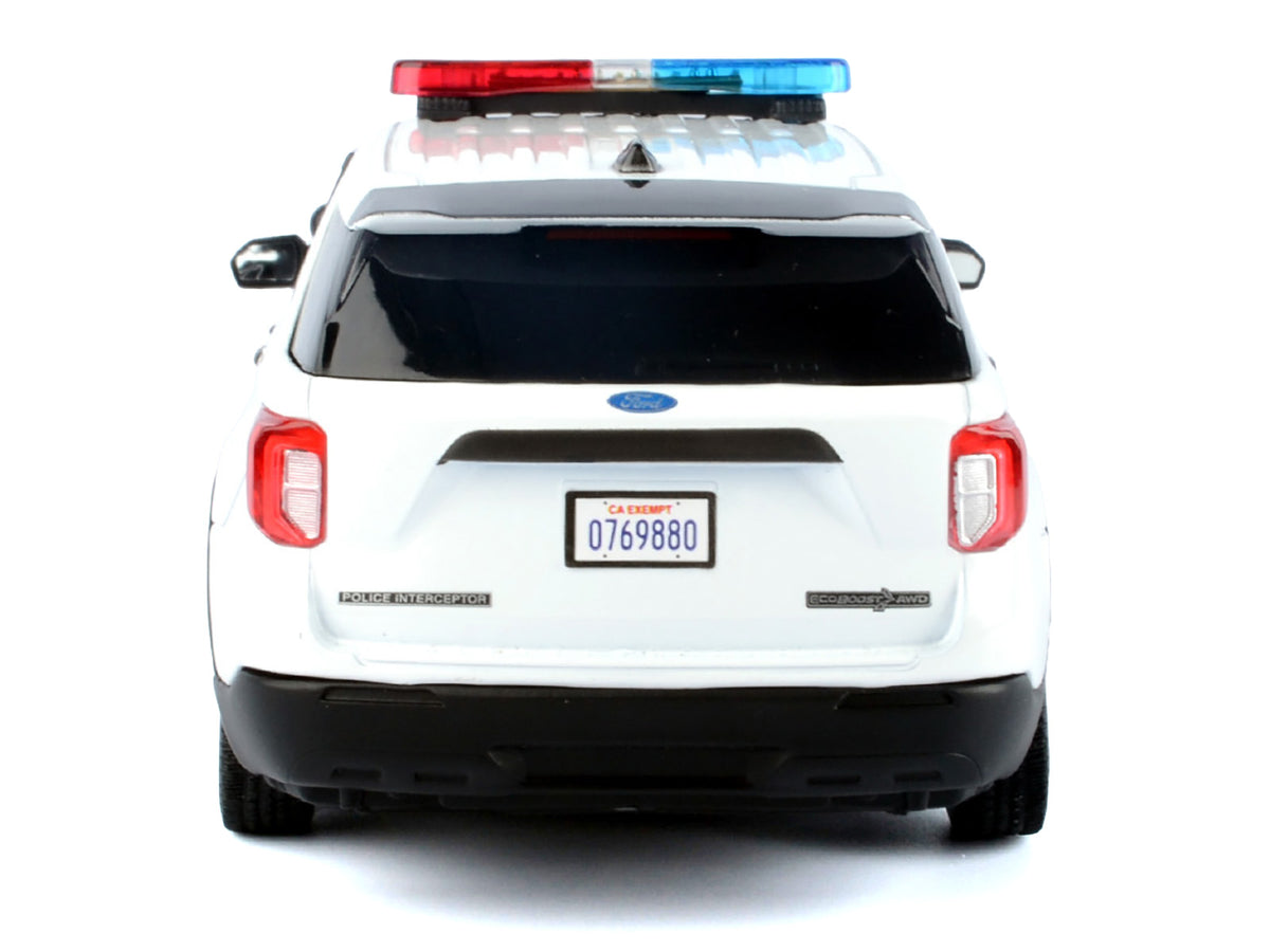 2022 Ford Police Interceptor Utility Plain White "Builder's Kit" with Flashing Light Bar and Front and Rear Lights and Sounds 1/24 Diecast Model Car by Motormax - image 3