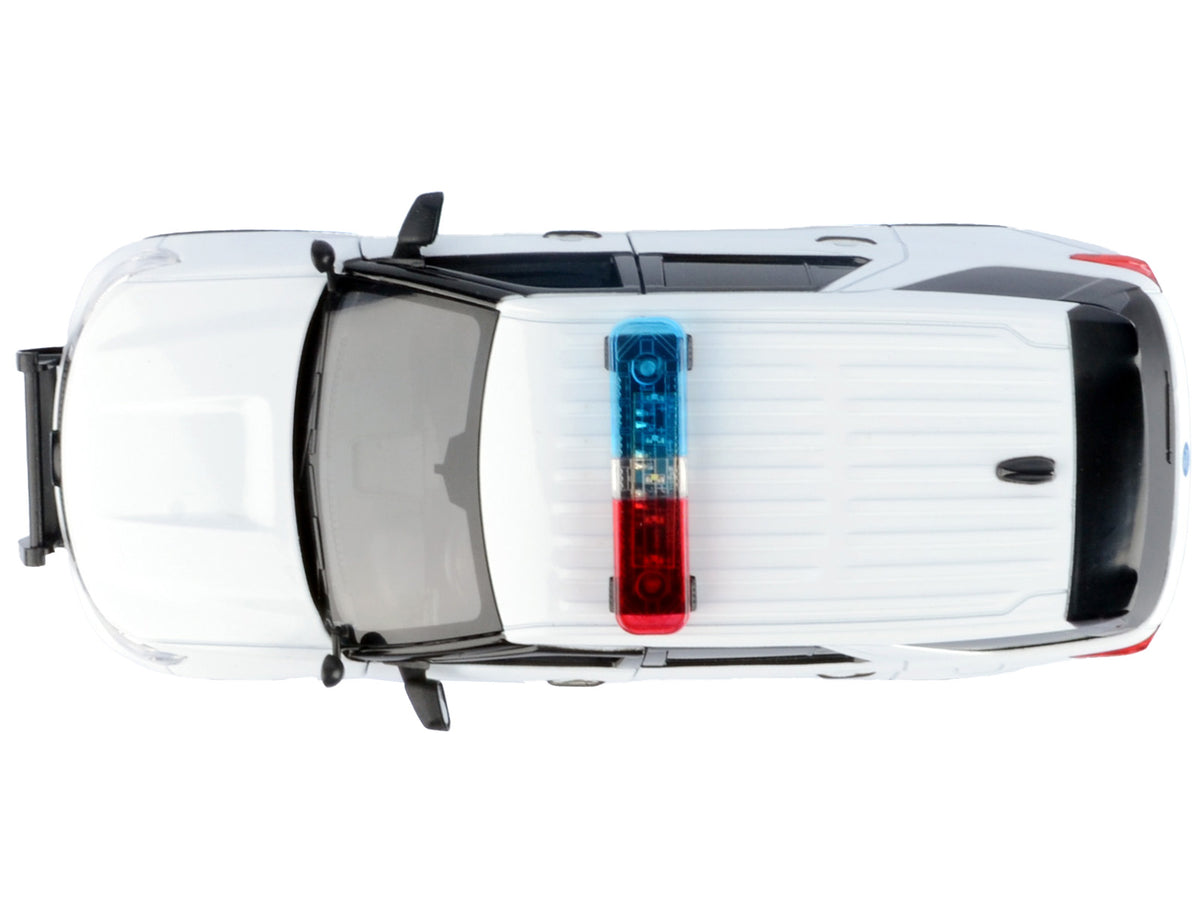 2022 Ford Police Interceptor Utility Plain White "Builder's Kit" with Flashing Light Bar and Front and Rear Lights and Sounds 1/24 Diecast Model Car by Motormax - image 5