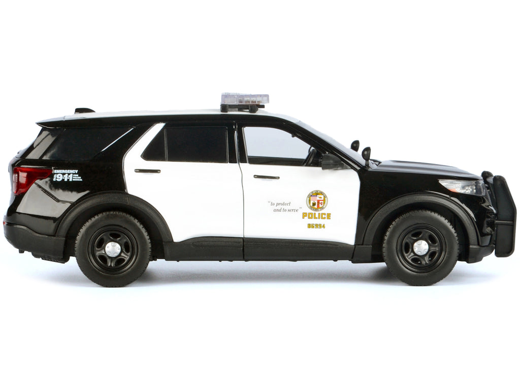 2022 Ford Police Interceptor Utility Black and White "Los Angeles Police Department (LAPD)" with Flashing Light Bar and Front and Rear Lights and Sounds 1/24 Diecast Model Car by Motormax - image 2