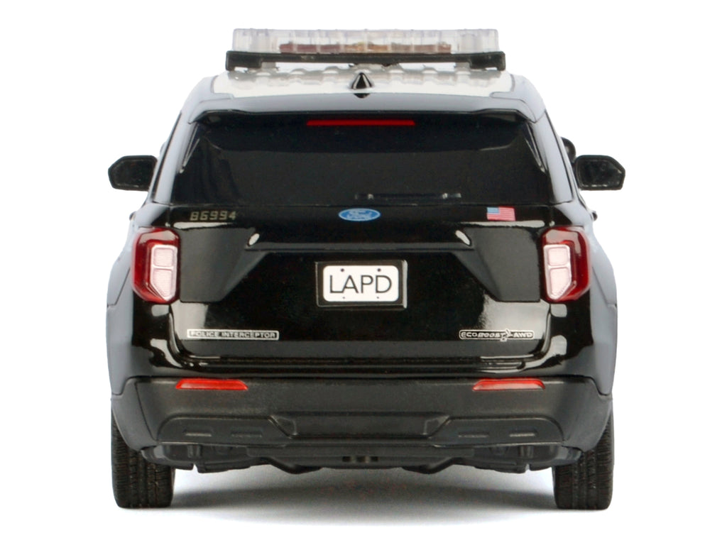 2022 Ford Police Interceptor Utility Black and White "Los Angeles Police Department (LAPD)" with Flashing Light Bar and Front and Rear Lights and Sounds 1/24 Diecast Model Car by Motormax - image 4