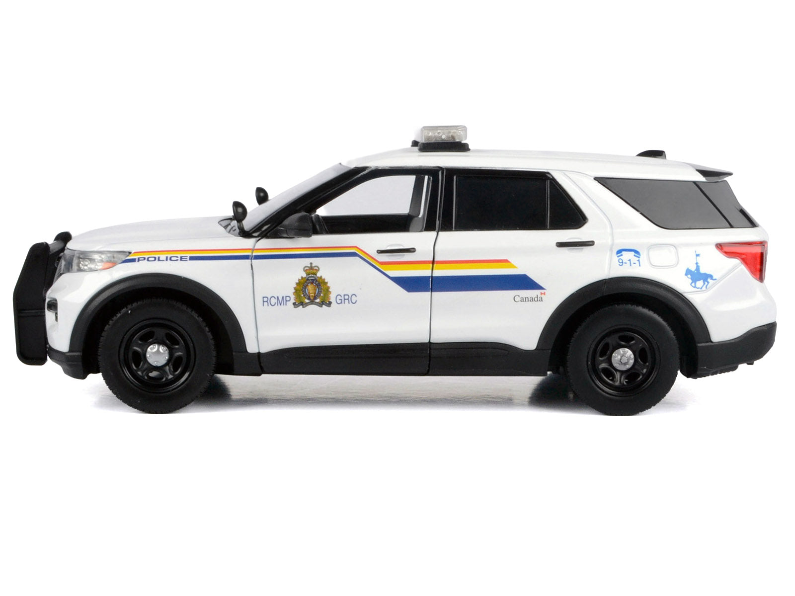 2022 Ford Police Interceptor Utility White "Royal Canadian Mounted Police (RCMP)" with Flashing Light Bar and Front and Rear Lights and Sounds 1/24 Diecast Model Car by Motormax - image 3