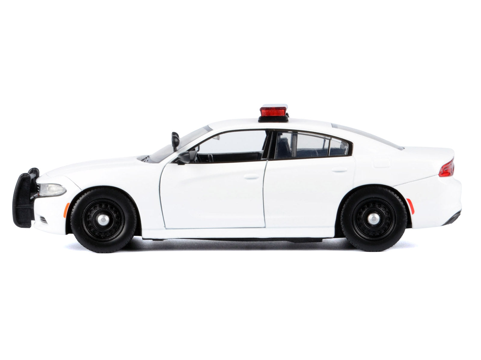 2023 Dodge Charger Pursuit Police Car Unmarked White with Flashing Light Bar Front and Rear Lights and 2 Sounds "Builder's Kit" 1/24 Diecast Model Car by Motormax - image 2