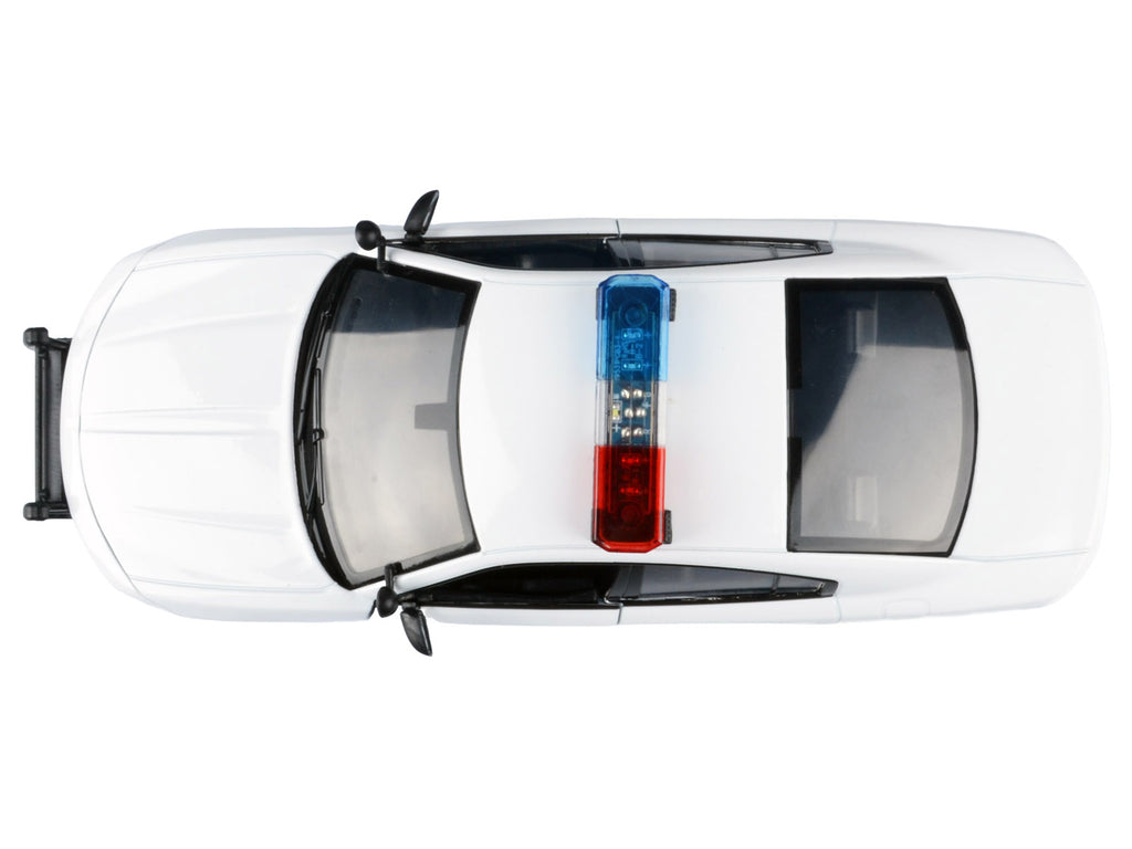2023 Dodge Charger Pursuit Police Car Unmarked White with Flashing Light Bar Front and Rear Lights and 2 Sounds "Builder's Kit" 1/24 Diecast Model Car by Motormax - image 5