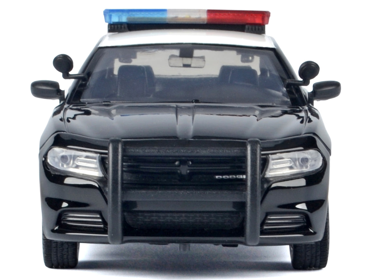 2023 Dodge Charger Pursuit Police Car "California Highway Patrol (CHP)" Black and White with Flashing Light Bar and Front and Rear Lights and Sounds 1/24 Diecast Model Car by Motormax - image 3