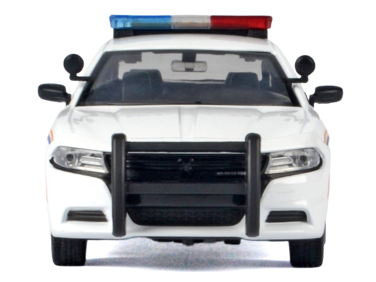 2023 Dodge Charger Pursuit Police Car "Royal Canadian Mounted Police (RCMP)" White with Flashing Light Bar and Front and Rear Lights and Sound 1/24 Diecast Model Car by Motormax - image 3