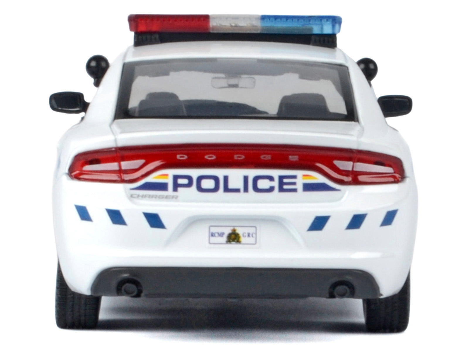 2023 Dodge Charger Pursuit Police Car "Royal Canadian Mounted Police (RCMP)" White with Flashing Light Bar and Front and Rear Lights and Sound 1/24 Diecast Model Car by Motormax - image 4
