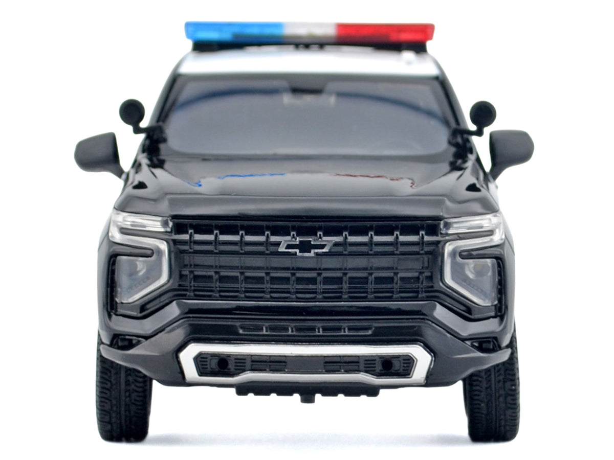 2025 Chevrolet Tahoe PPV "LAPD (Los Angeles Police Department)" Black and White with Flashing Light Bar and Front and Rear Lights and Sounds 1/24 Diecast Model Car by Motormax - image 3