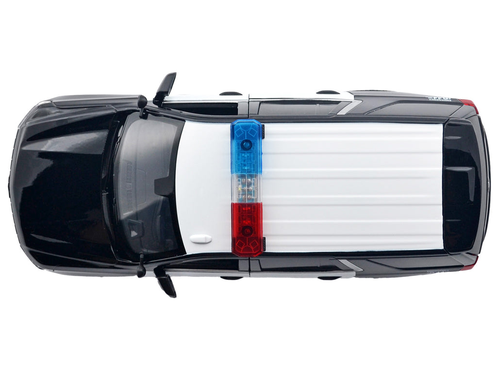 2025 Chevrolet Tahoe PPV "LAPD (Los Angeles Police Department)" Black and White with Flashing Light Bar and Front and Rear Lights and Sounds 1/24 Diecast Model Car by Motormax - image 5