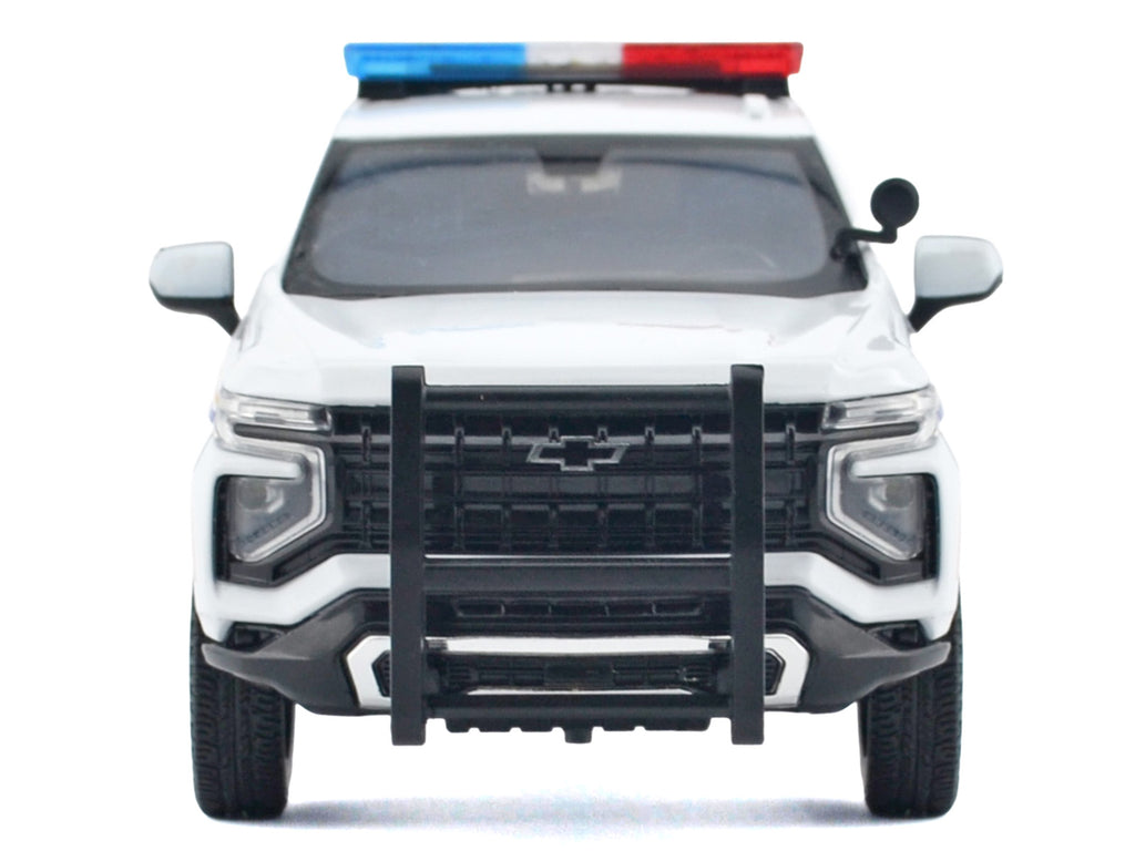 2025 Chevrolet Tahoe PPV "RCMP (Royal Canadian Mounted Police)" White with Stripes with Flashing Light Bar and Front and Rear Lights and Sounds 1/24 Diecast Model Car by Motormax - image 4