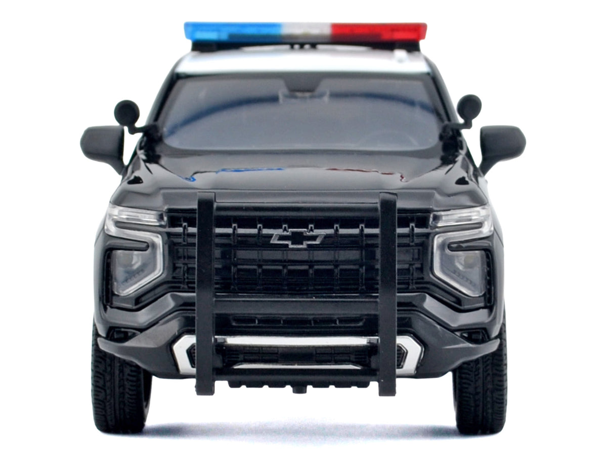 2025 Chevrolet Tahoe PPV "CHP (California Highway Patrol)" Black and White with Flashing Light Bar and Front and Rear Lights and Sounds 1/24 Diecast Model Car by Motormax - image 3