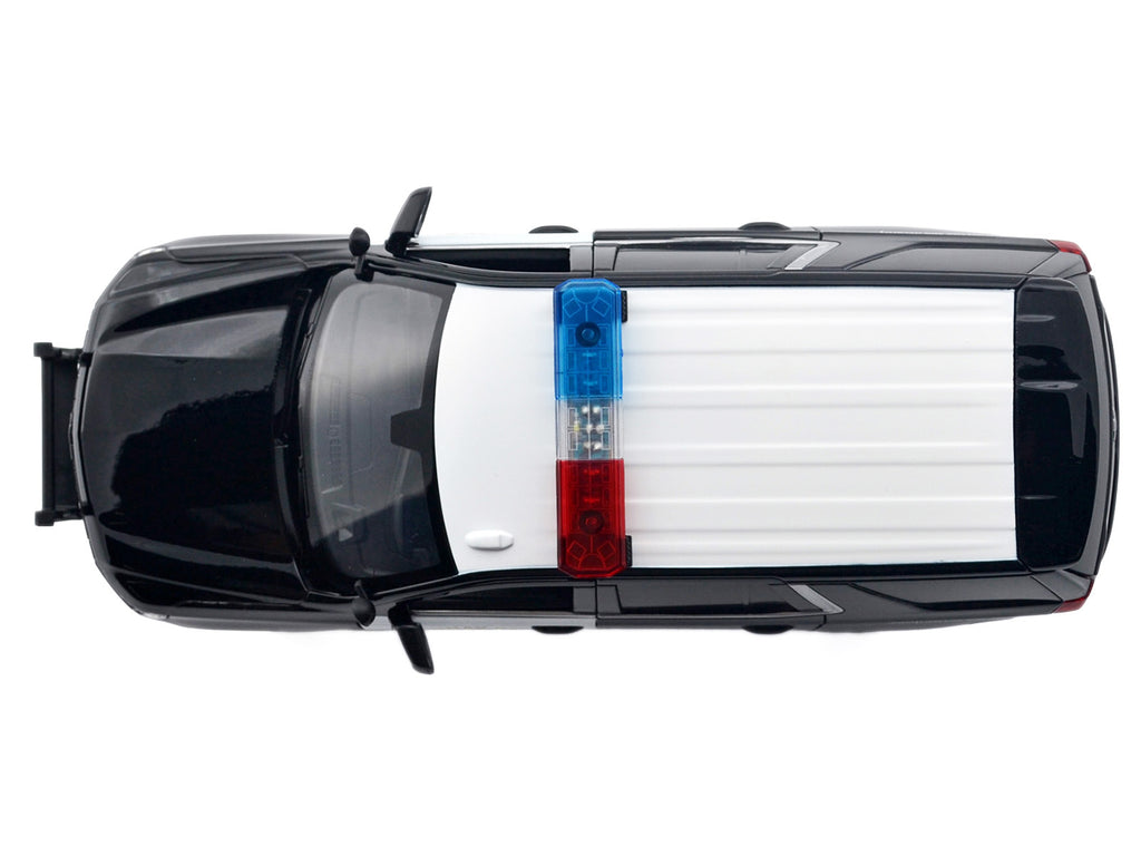 2025 Chevrolet Tahoe PPV "CHP (California Highway Patrol)" Black and White with Flashing Light Bar and Front and Rear Lights and Sounds 1/24 Diecast Model Car by Motormax - image 5