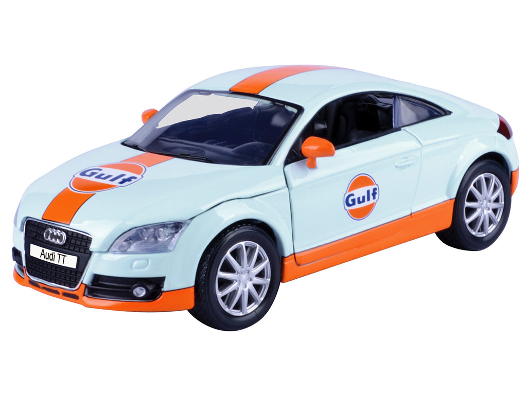 Audi TT Coupe "Gulf Oil" Light Blue with Orange Stripes "Gulf Die-Cast Collection" 1/24 Diecast Model Car by Motormax - image 2