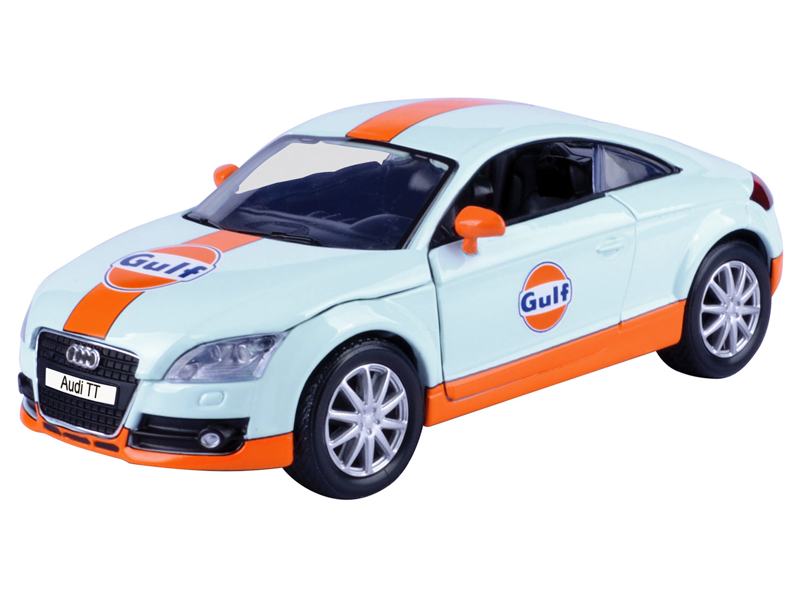 Audi TT Coupe "Gulf Oil" Light Blue with Orange Stripes "Gulf Die-Cast Collection" 1/24 Diecast Model Car by Motormax - image 2