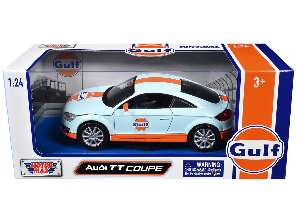 Audi TT Coupe "Gulf Oil" Light Blue with Orange Stripes "Gulf Die-Cast Collection" 1/24 Diecast Model Car by Motormax - image 3
