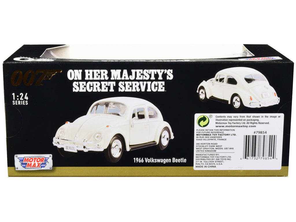 1966 Volkswagen Beetle White James Bond 007 "On Her Majesty's Secret Service" (1969) Movie "James Bond Collection" Series 1/24 Diecast Model Car by Motormax - image 2