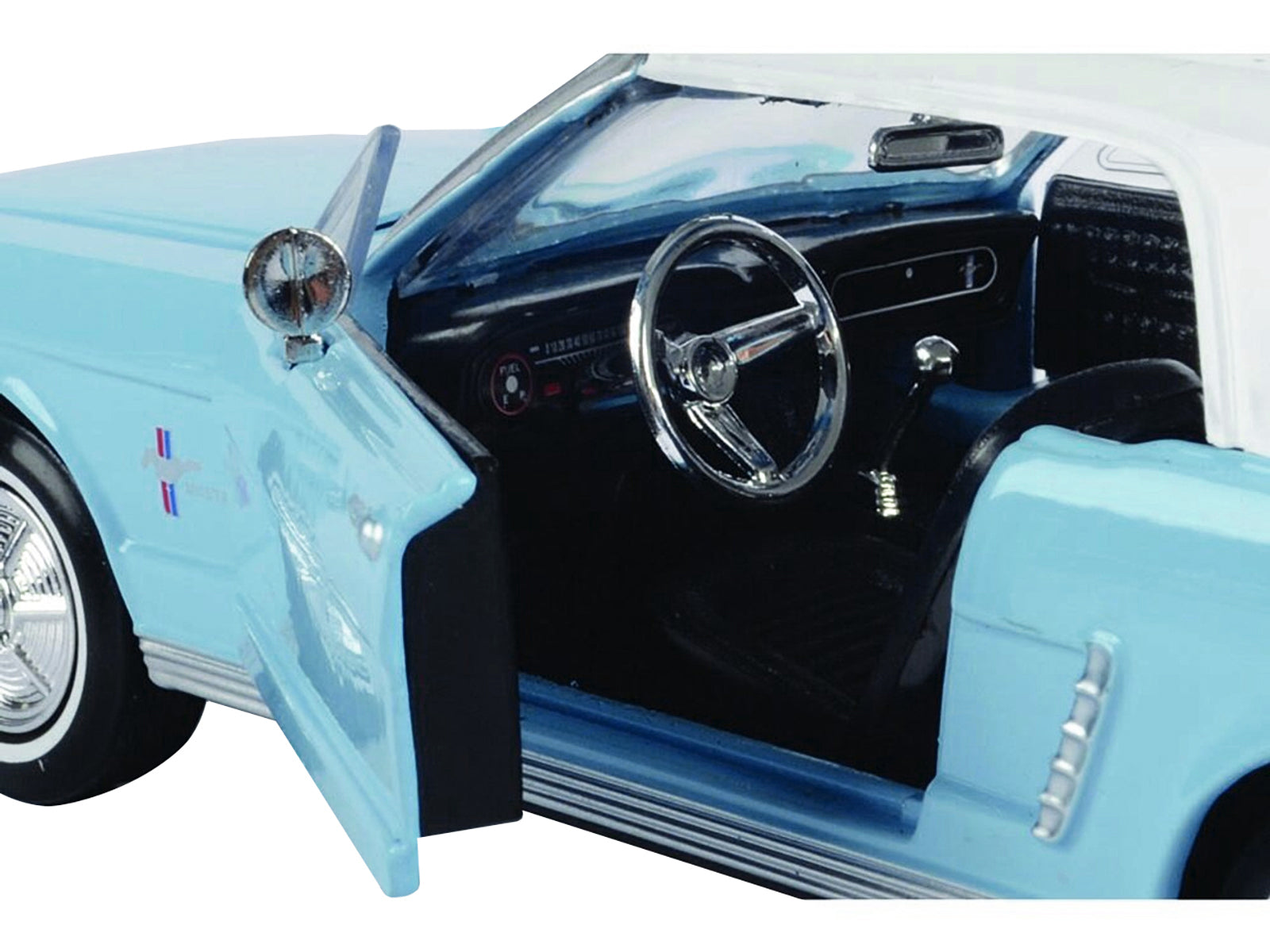 1964 1/2 Ford Mustang Light Blue with White Top James Bond 007 "Thunderball" (1965) Movie "James Bond Collection" Series 1/24 Diecast Model Car by Motormax - image 2
