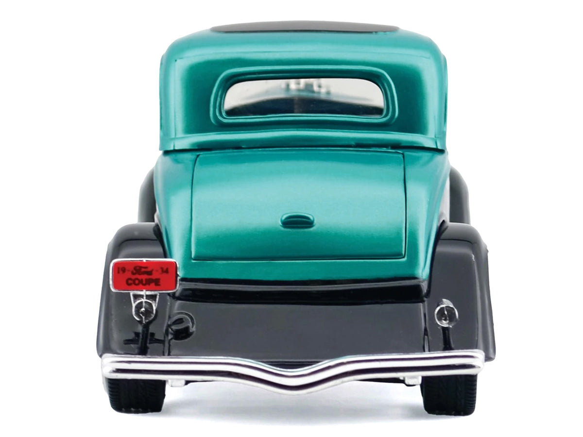 1934 Ford Coupe Turquoise Metallic and Black "Kult Klassics" Series 1/24 Diecast Model Car by Motormax - image 4
