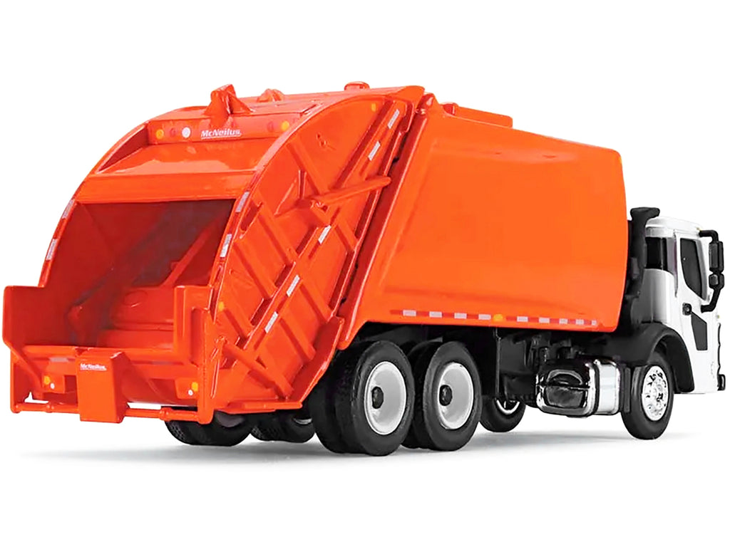 Mack LR with McNeilus Rear Load Refuse Body Orange and White 1/87 (HO) Diecast Model by First Gear - image 2