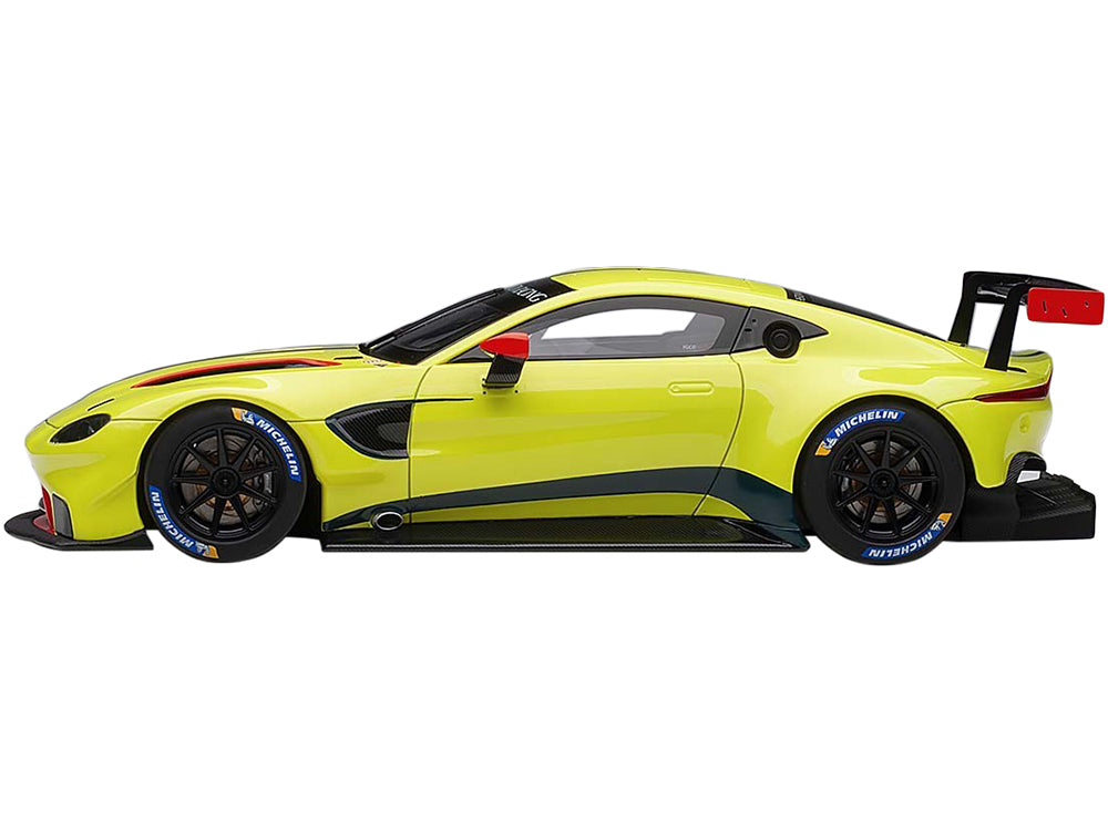2018 Aston Martin Vantage GTE Le Mans PRO Presentation Car Lemon Green Metallic with Carbon and Red Accents "Aston Martin Racing" 1/18 Model Car by Autoart - image 2