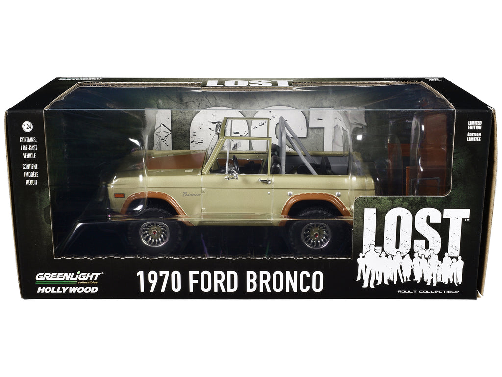 1970 Ford Bronco Gold Metallic with Brown Hood and Top  "Lost" (2004-2010) TV Series "Hollywood" Series 20 1/24 Diecast Model Car by Greenlight - image 3