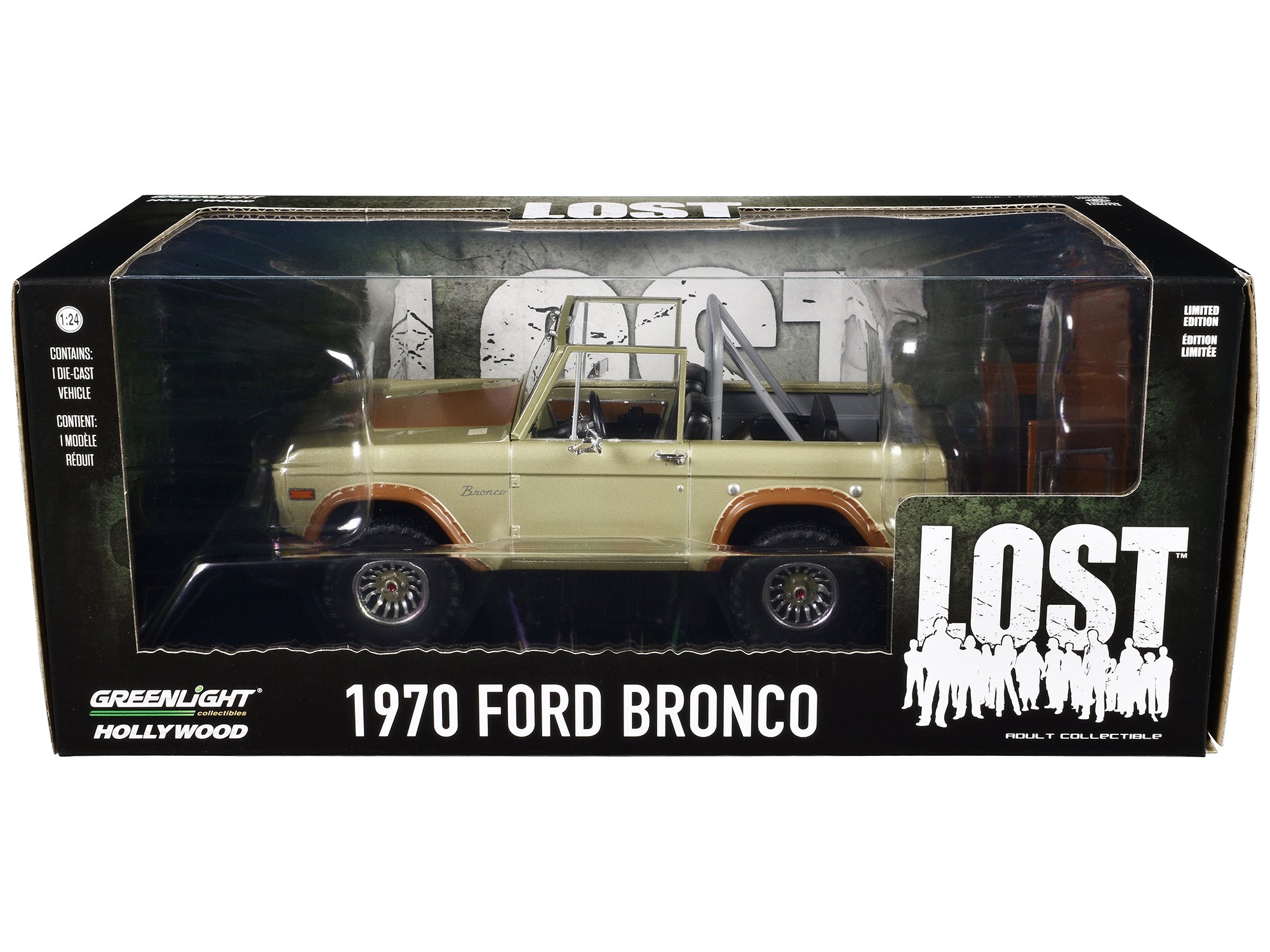 1970 Ford Bronco Gold Metallic with Brown Hood and Top  "Lost" (2004-2010) TV Series "Hollywood" Series 20 1/24 Diecast Model Car by Greenlight - image 3