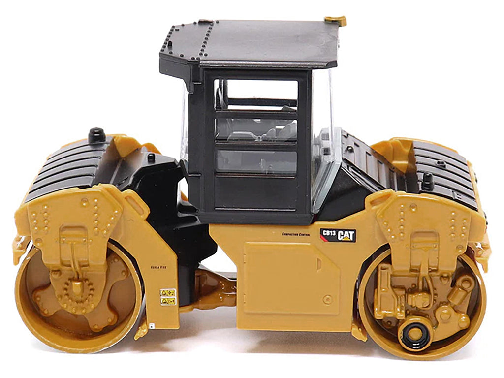 CAT Caterpillar CB-13 Tandem Vibratory Roller with Cab Yellow and Black 1/64 Diecast Model by Diecast Masters - image 3