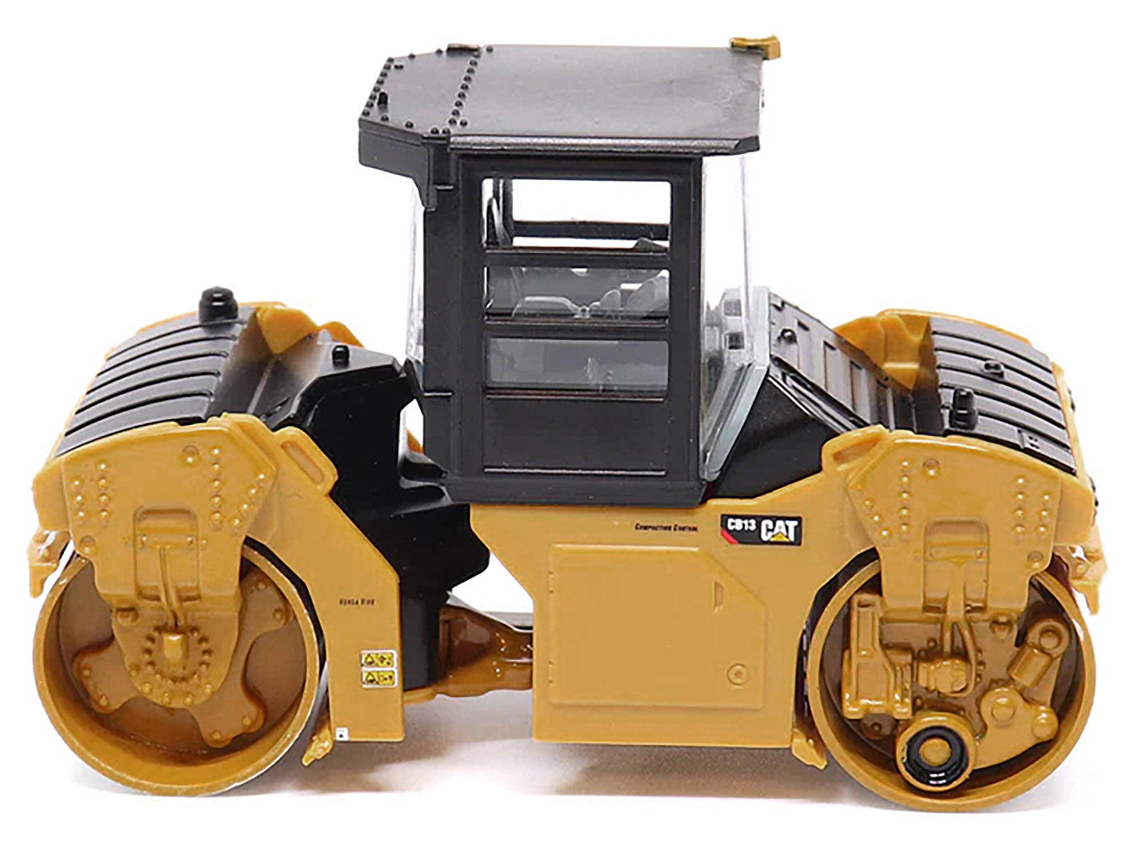 CAT Caterpillar CB-13 Tandem Vibratory Roller with Cab Yellow and Black 1/64 Diecast Model by Diecast Masters - image 3
