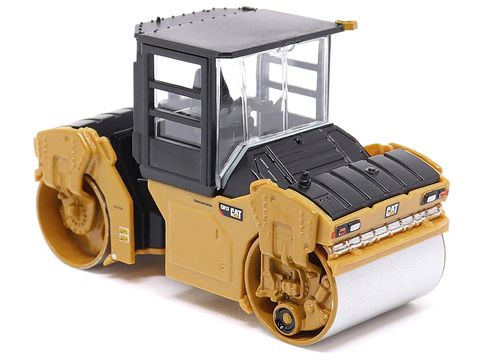 CAT Caterpillar CB-13 Tandem Vibratory Roller with Cab Yellow and Black 1/64 Diecast Model by Diecast Masters - image 2