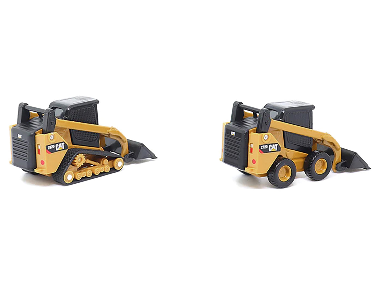 CAT Caterpillar 272D2 Skid Steer Loader Yellow and CAT Caterpillar 297D2 Compact Track Loader Yellow Set of 2 pieces 1/64 Diecast Models by Diecast Masters - image 3