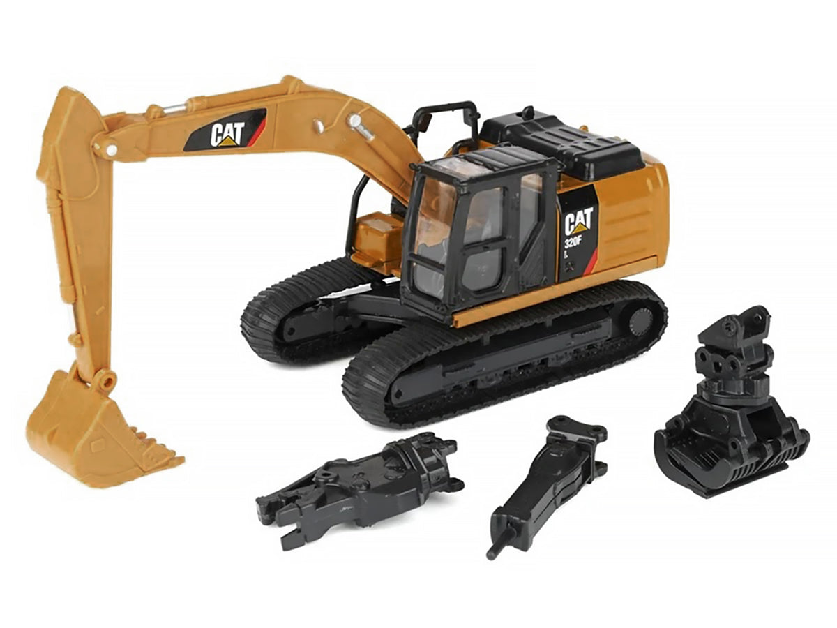 CAT Caterpillar 320F L Excavator with Interchangeable Attachment Yellow 1/64 Diecast Model by Diecast Master - image 2