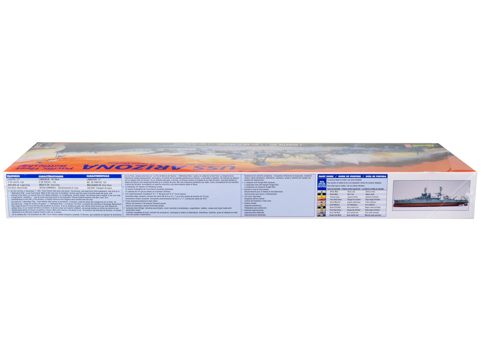 Level 4 Model Kit USS Arizona Pacific Fleet Battleship "Memorial to the Tragedy of Pearl Harbor" 1/426 Scale Model by Revell - image 2