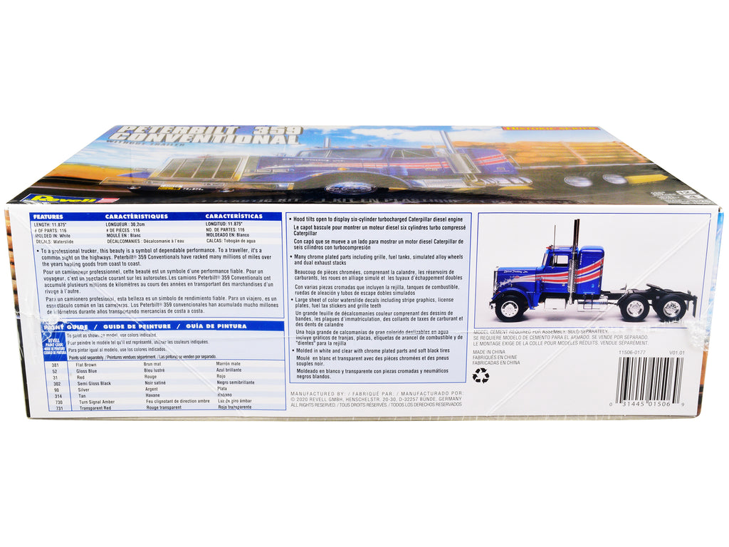 Level 4 Model Kit Peterbilt 359 Conventional Truck Tractor (without Trailer) "Historic Series" 1/25 Scale Model by Revell - image 3