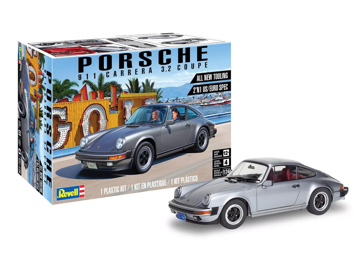 Level 4 Model Kit Porsche 911 Carrera 3.2 Coupe 2-in-1 Kit 1/24 Scale Model by Revell - image 2