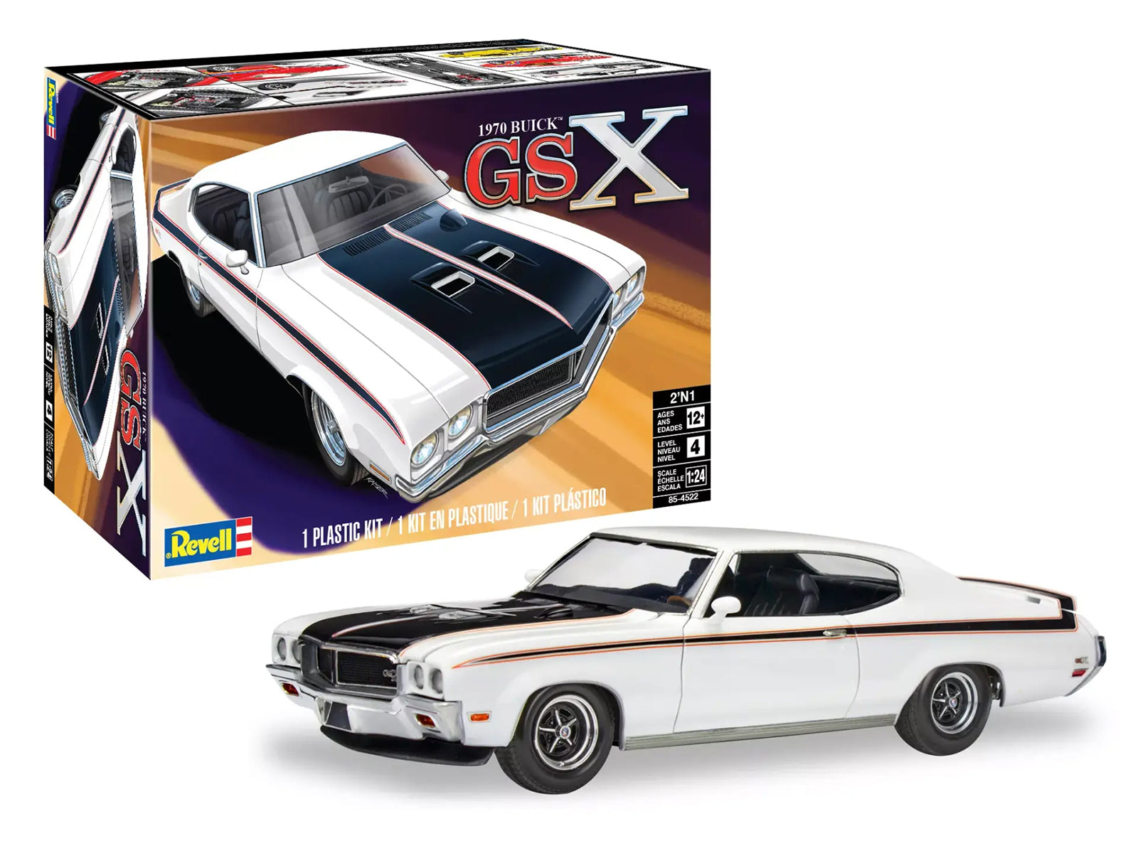 Level 4 Model Kit 1970 Buick GSX 2-in-1 Kit 1/24 Scale Model by Revell - image 2