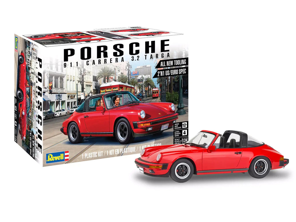 Level 4 Model Kit Porsche 911 Carrera 3.2 Targa 2-in-1 Kit 1/24 Scale Model by Revell - image 2