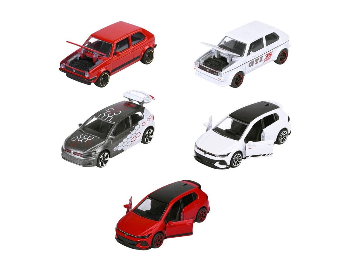 "Volkswagen Gold GTI" 5 Piece Set 1/64 Diecast Model Cars by Majorette - image 2