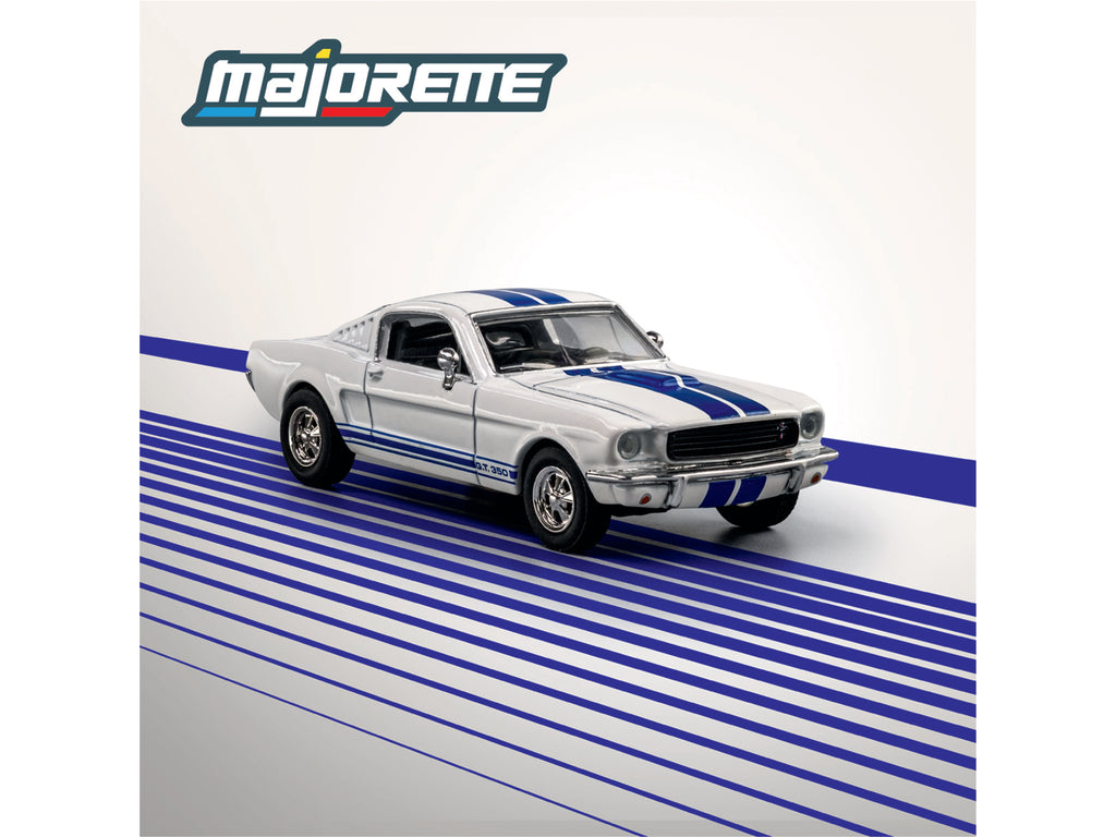 1965 Shelby GT350 White with Blue Stripes "Collection" Series 1/64 Diecast Model Car by Majorette