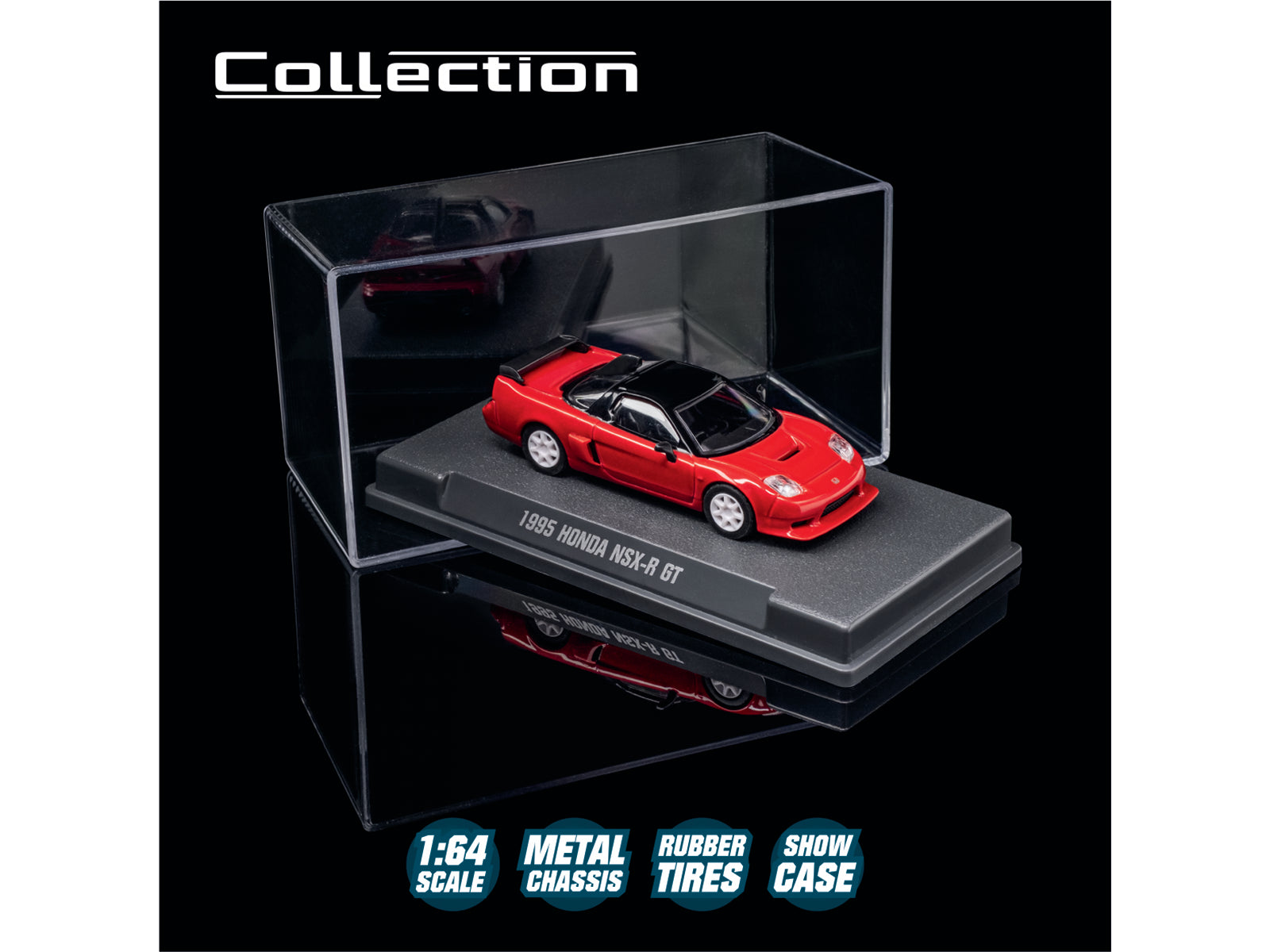 1995 Honda NSX-R GT RHD (Right Hand Drive) Red with Black Top "Collection" Series 1/64 Diecast Model Car by Majorette