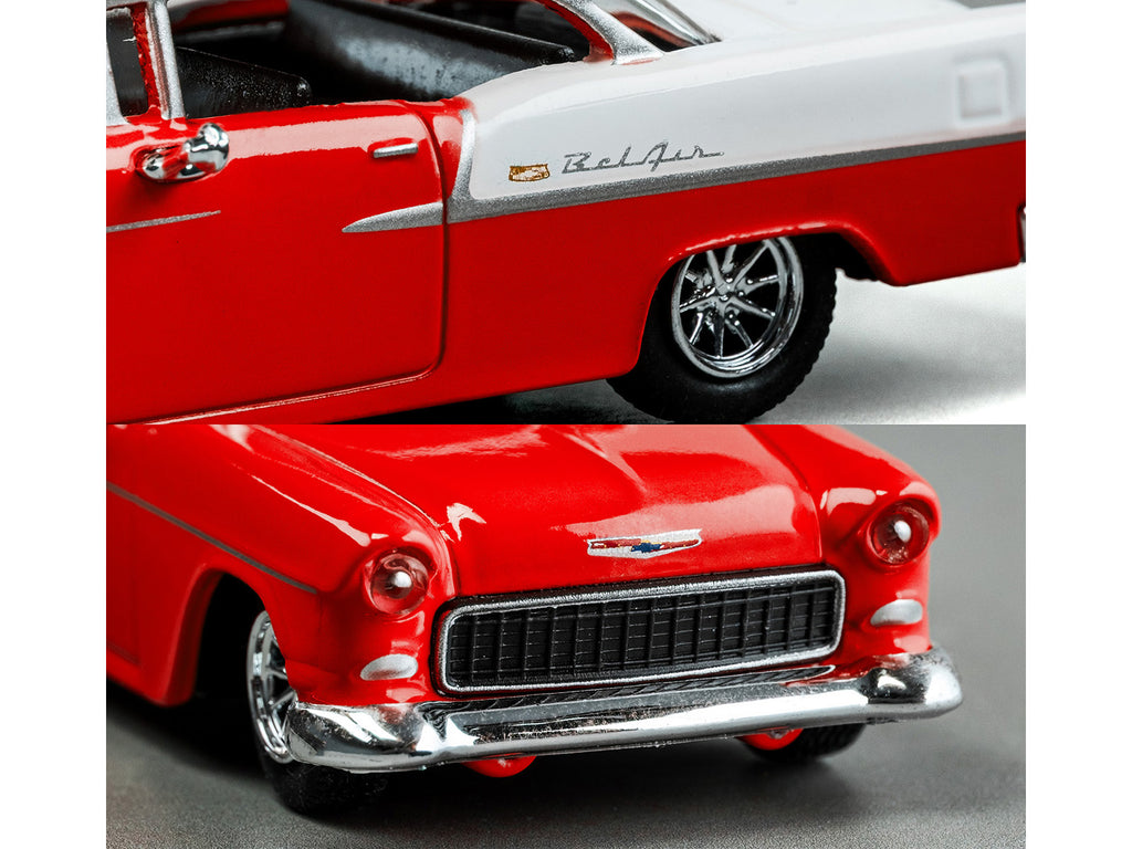 1955 Chevrolet Bel Air Red and White "Collection" Series 1/64 Diecast Model Car by Majorette - image 2