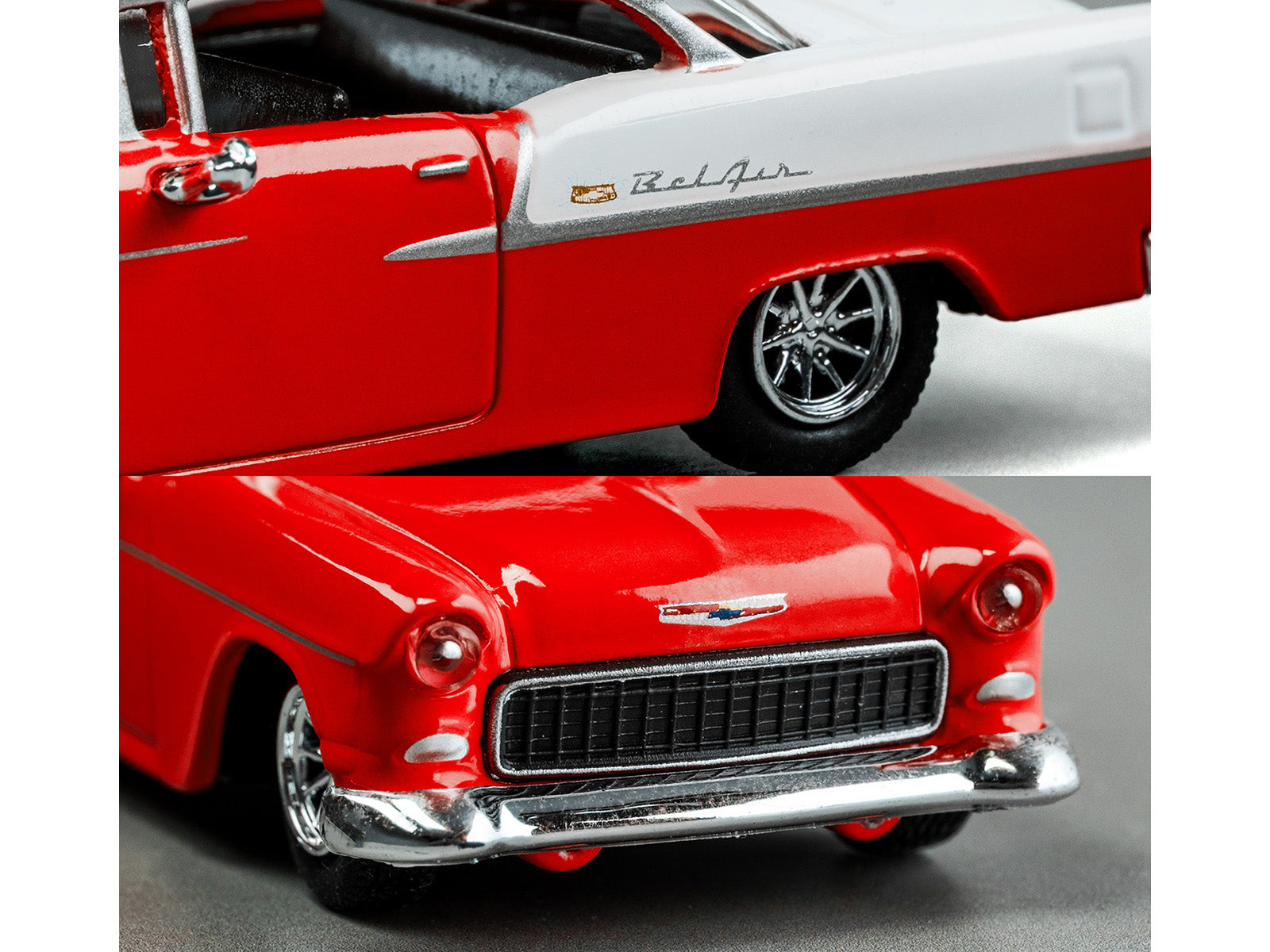 1955 Chevrolet Bel Air Red and White "Collection" Series 1/64 Diecast Model Car by Majorette - image 2