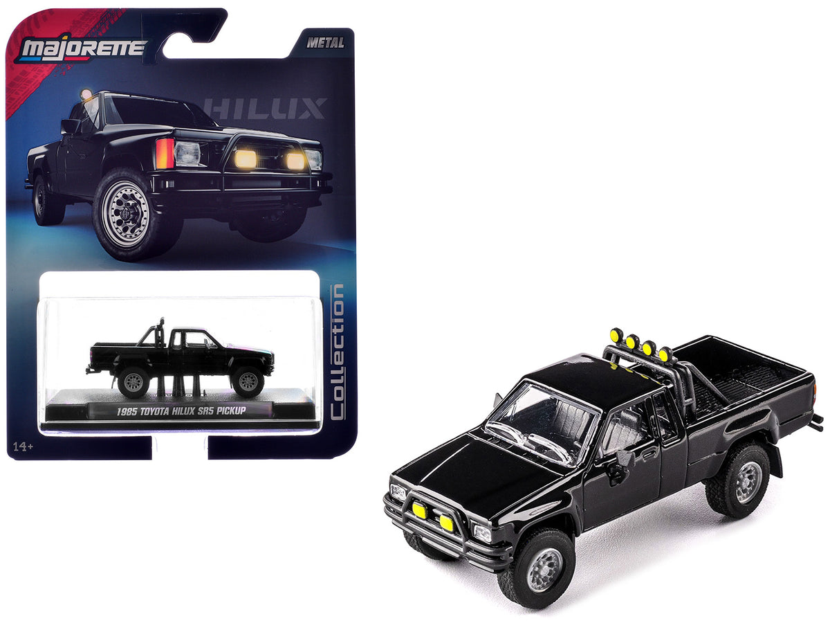1985 Toyota Hilux SR5 Pickup Truck Black Collection Series 1/64 Diecast Model Car by Majorette - image 1