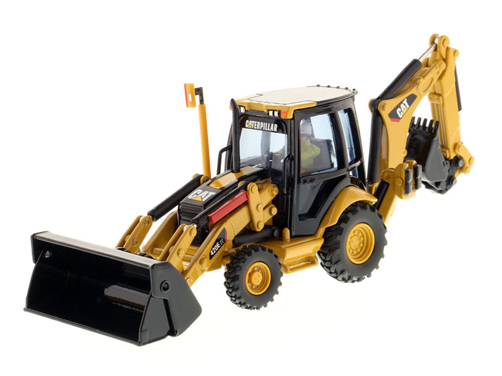 CAT Caterpillar 420E Center Pivot Backhoe Loader with Working Tools with Operator "Core Classics Series" 1/50 Diecast Model by Diecast Masters - image 3