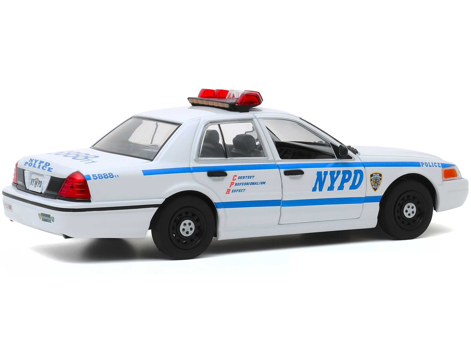 2011 Ford Crown Victoria Police Interceptor "New York City Police Department" (NYPD) White "Hot Pursuit" Series 1/24 Diecast Model Car by Greenlight - image 2