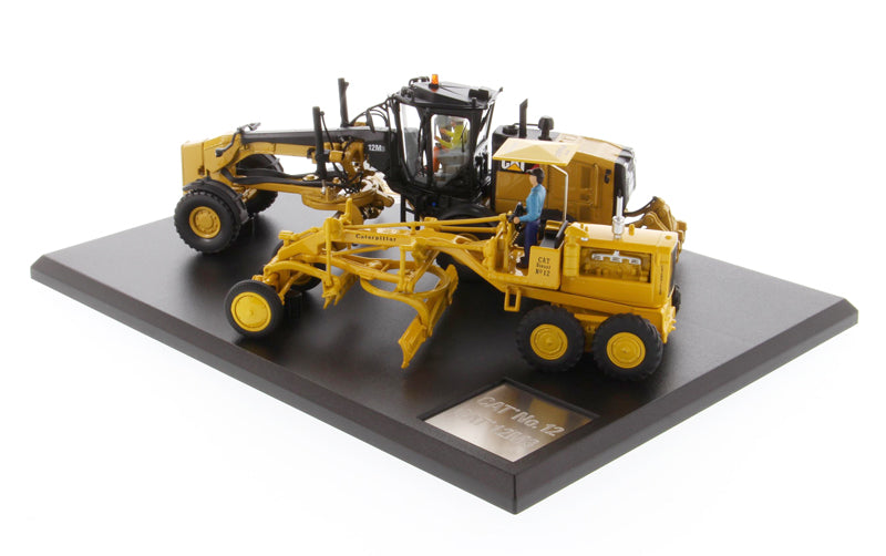 Cat Caterpillar No. 12 Motor Grader (Circa 1939-1959) and Cat Caterpillar 12M3 Motor Grader (Current) with Operators "Evolution Series" Set of 2 pieces 1/50 Diecast Models by Diecast Masters - image 3
