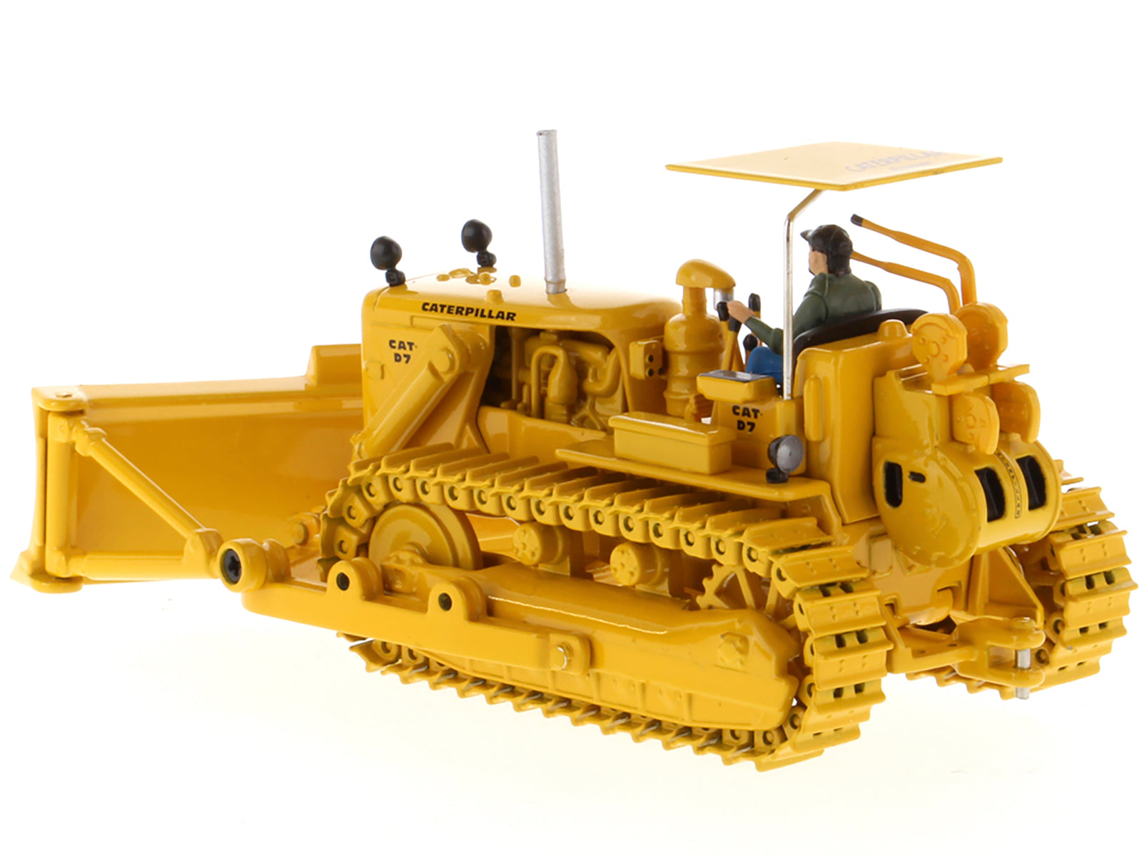 CAT Caterpillar D7C Track-Type Tractor Dozer Yellow with Operator "Vintage Series" 1/50 Diecast Model by Diecast Masters - image 3